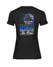 Police Blue Sunflower 2 Sides Premium Fit Ladies Tee tile