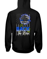 Police Blue Sunflower 2 Sides Hooded Sweatshirt tile