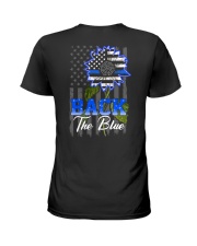 Police Blue Sunflower 2 Sides Ladies T-Shirt tile
