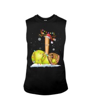 Softball Christmas Lights Sleeveless Tee tile