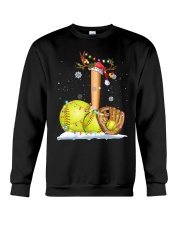 Softball Christmas Lights Crewneck Sweatshirt tile