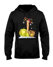 Softball Christmas Lights Hooded Sweatshirt tile