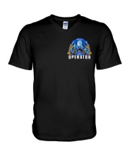 Operator Shows Up 2 Sides V-Neck T-Shirt tile