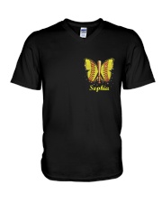Personalized Softball Butterfly God Say You Are 2 Sides V-Neck T-Shirt tile