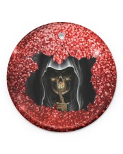 Skull Round Christmas Circle Ornament (Porcelain) tile