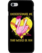 Softball American Flag Heart Phone Case tile