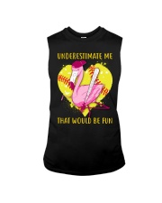 Softball American Flag Heart Sleeveless Tee tile