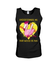 Softball American Flag Heart Unisex Tank tile