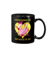 Softball American Flag Heart Mug tile