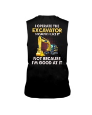 I Operate The Excavator 2 Sides Sleeveless Tee tile