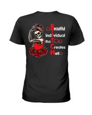 Skull And Roses 2 Sides Ladies T-Shirt tile