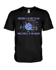 Volleyball In My Heart V-Neck T-Shirt tile