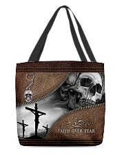 Skull Faith Over Fear All-over Tote back