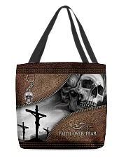 Skull Faith Over Fear All-over Tote front