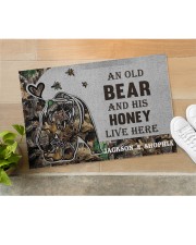 Custom Camo Old Bear And This Honey Doormat Doormat 22.5" x 15" aos-doormat-22-5x15-lifestyle-front-11