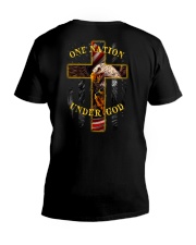 God - One Nation Under God 2 Sides V-Neck T-Shirt tile