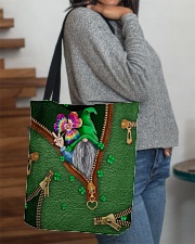 St Patricks Day Gnome Shamrock Tote Bag All-over Tote aos-all-over-tote-lifestyle-front-09