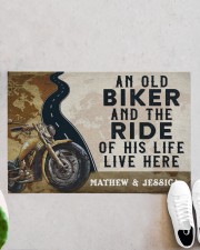 Personalized An Old Biker Doormat Doormat 22.5" x 15" aos-doormat-22-5x15-lifestyle-front-06
