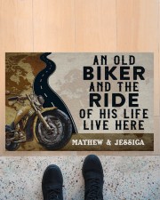 Personalized An Old Biker Doormat Doormat 22.5" x 15" aos-doormat-22-5x15-lifestyle-front-10