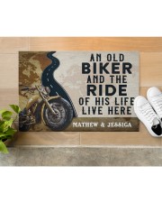 Personalized An Old Biker Doormat Doormat 22.5" x 15" aos-doormat-22-5x15-lifestyle-front-12
