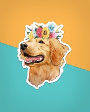 Golden Retriever Flower Sticker - Single (Vertical) aos-sticker-single-vertical-lifestyle-front-02