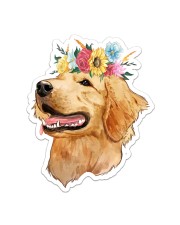 Golden Retriever Flower Sticker - Single (Vertical) front