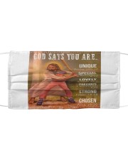 Softball - God Says You Are Cloth face mask thumbnail