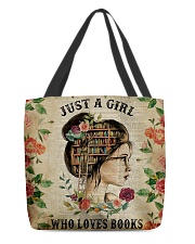 Book - Just A Girl All-over Tote front