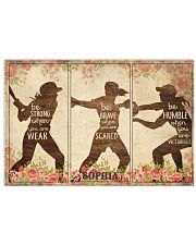 Custom Softball Flower Be Strong Poster 17x11 Poster front