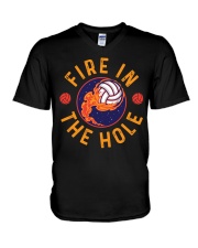 Volleyball - Fire In The Hole V-Neck T-Shirt tile