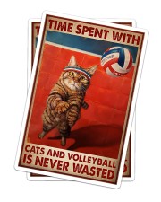 Volleyball And Cat Sticker tile