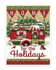 Camping Christmas Flag 2 Sticker tile