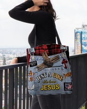Just A Girl Who Loves Jesus All-over Tote aos-all-over-tote-lifestyle-front-05