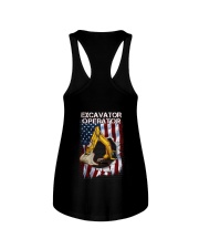 Excavator Operator Flag 2 Sides Ladies Flowy Tank tile