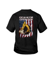 Excavator Operator Flag 2 Sides Youth T-Shirt tile