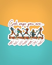 God Says You Are Softball Sticker - Single (Horizontal) aos-sticker-single-horizontal-lifestyle-front-02