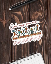 God Says You Are Softball Sticker - Single (Horizontal) aos-sticker-single-horizontal-lifestyle-front-05