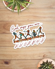 God Says You Are Softball Sticker - Single (Horizontal) aos-sticker-single-horizontal-lifestyle-front-07