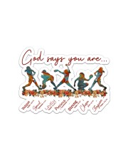 God Says You Are Softball Sticker - Single (Horizontal) front