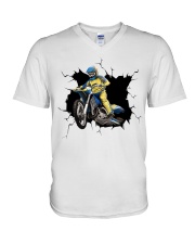 Motocross Crack V-Neck T-Shirt tile