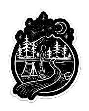 Sticker - Camping - Five Billion Star Hotel Sticker - Single (Vertical) front