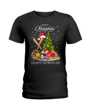 Softball Christmas And Happy New Year Ladies T-Shirt tile