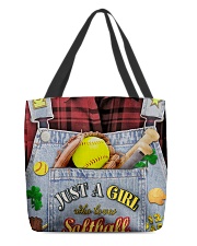 Just A Girl Who Loves Softball All-over Tote back