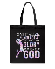 Volleyball - Give All The Glory To God Tote Bag tile