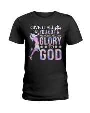Volleyball - Give All The Glory To God Ladies T-Shirt tile