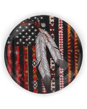 Native Feather Circle ornament - single (wood) front