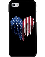 Softball American Flag Heart Phone Case tile