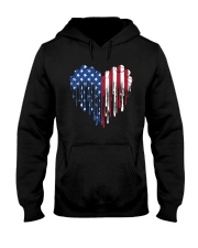 Softball American Flag Heart Hooded Sweatshirt tile