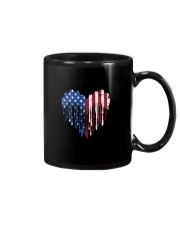 Softball American Flag Heart Mug tile