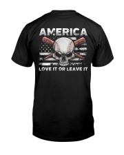 Baseball Skull - America Love It Or Leave It Classic T-Shirt back